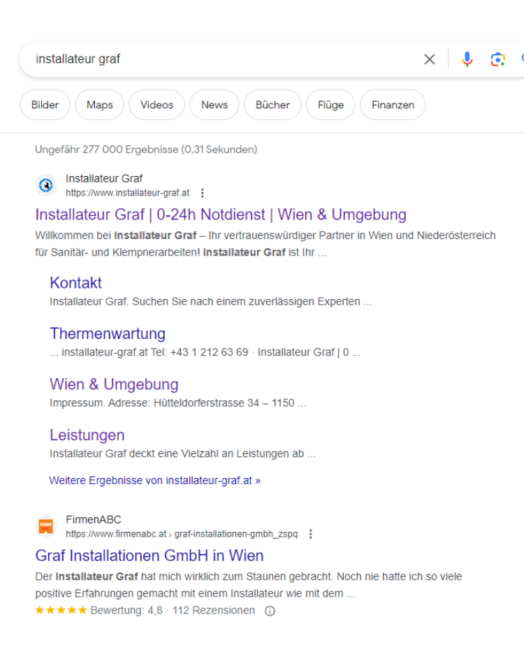 Graf Installationen GmbH Google Suche